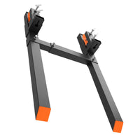 Garvee 60" 4000Lbs Clamp on Pallet Forks, Heavy Duty Bucket Forks with Adjustable Stabilizer Bar (17.7"-34.6") for Tractor Bucket, Skid Steer, Black -with Stabilizer Bar