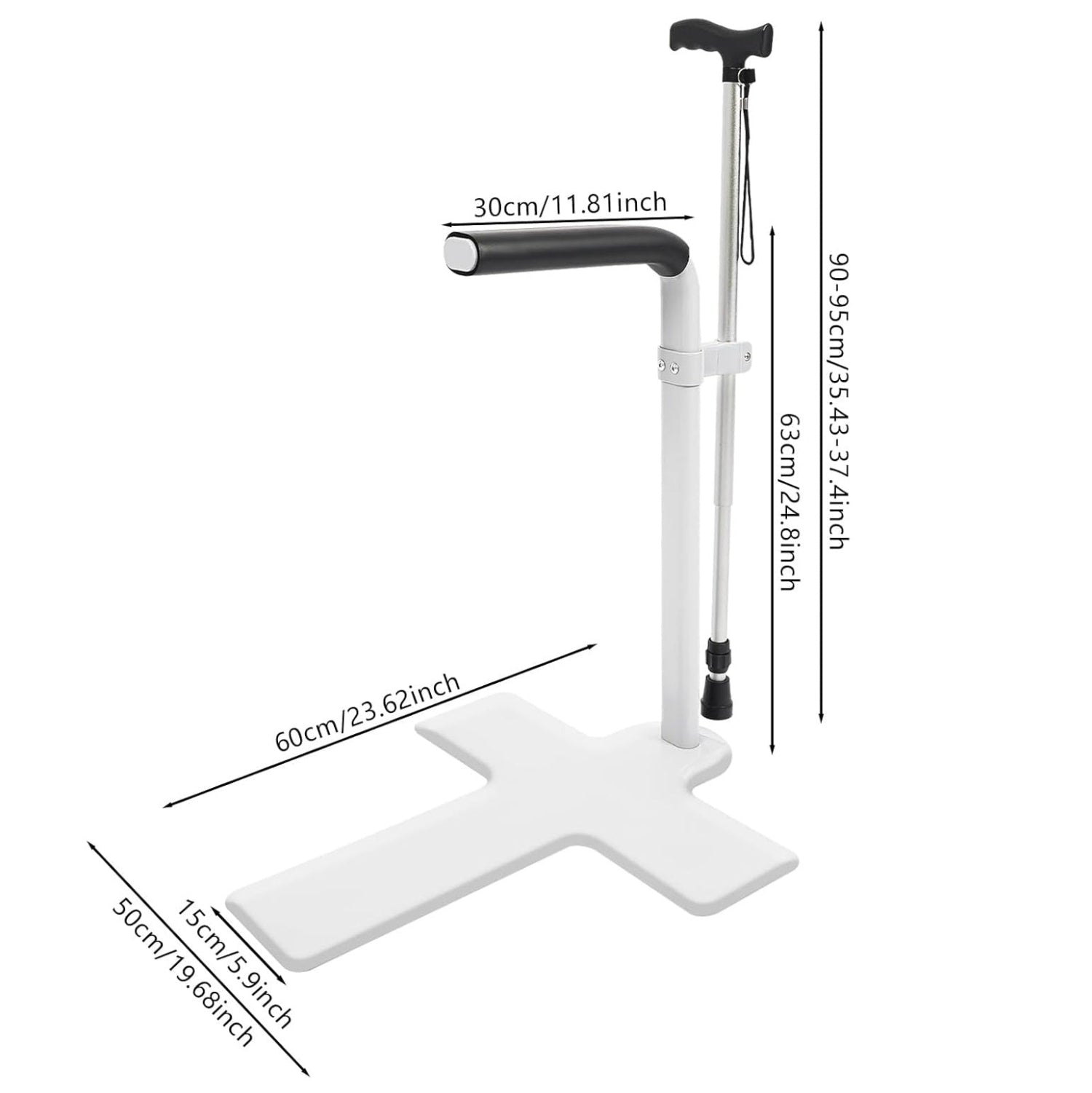 Garvee Adjustable Stand Assist Rail for Elderly, 300LB Capacity, Couch Lift Assist with Non-Slip Handle, Mobility Standing Aid Support Device with Walking Cane for Seniors, Pregnant or Disabled