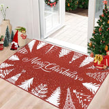 Garvee Christmas Rug Door Mat Indoor Entrance 2x3 Washable Rug Snow Non Slip Kitchen Rugs Bath Mat Entryway Rug Stain Resistant Carpet for Living Room Red 2'x3' - Red