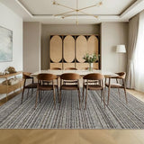 Garvee 9x12 Area Rug Modern Striped Rugs for Living Room Printed Braid Rugs Large Area Rugs Non-Slip Soft Gradient Rug for Bedroom Print Thin Abstract Carpet for Home Office, Grey - Ash