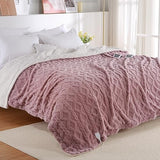 Garvee Electric Blanket King Size Dual Control - Thick Tufted Sherpa Heated Blanket King with 6 Heating Levels and 20 Time Settings, UL Certified Fast Heating Blanket King 90"×100", Dusty Pink - Dusty Pink