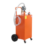 Garvee 30 Gallon Gas Caddy Stainless Steel Portable Fuel Storage Tank With Manual Transfer Pump For Cars Motorcycles Lawn Mowers ATVs Boats - Orange