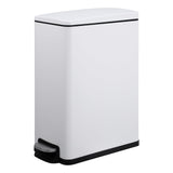 Garvee Slim Trash Can with Lid 12 Gal Stainless Steel Kitchen Garbage Can with Inner Bucket and Step On Pedal Narrow White - White