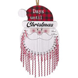 Garvee Christmas Countdown Calendar with 24 Cane Candy Wooden Hanging 24 Days Until Christmas Countdown Sign Santa Xmas Wall Calendar for Indoor Outdoor Home Decor