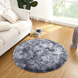 Garvee Fluffy & Sheepskin Dark Grey 4-Round Shag Rug, Cozy Faux Fur Non-Slip for Bedroom Kids Room Carpet - Dark Gray