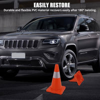 Garvee 12-Pack 18" Traffic Cones with Reflective Collars PVC Base for Road Parking Construction Home Use Orange