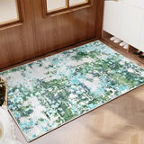 Garvee Small Area Rug 2x3 Boho Chic Abstract Watercolor Design Entryway Rug Machine Washable Rug Non Slip Contemporary Indoor Floor Accent Carpet for Bathroom Doorway - Green Multi