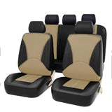 Garvee Car Seat Covers Full Set Universal Fit Breathable Auto Seat Protectors with Headrest Covers Airbag Compatible Washable Easy Install for Cars SUVs Vans J - Beige