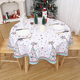 Garvee Christmas Decoration Round Christmas Tablecloth Xmas Table Cloth Waterproof and Washable Holiday Decorative Table Cover for Outdoor, Indoor Party Kitchen Dining Room, 60 Inch, 180GSM - White