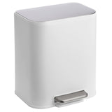 Garvee Kitchen Trash Can, 20L/5.3 Gallon Stainless Steel Garbage Can with Soft Close Lid Foot Pedal & Removable Inner Bucket, Rectangular Step On Waste Bin for Office Bedroom, White - White