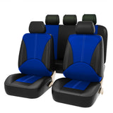 Garvee Car Seat Covers Full Set Universal Fit Breathable Auto Seat Protectors with Headrest Covers Airbag Compatible Washable Easy Install for Cars SUVs Vans M Black - Blue