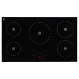 Garvee 5 Burner Electric Cooktop - 36" 9600W Ceramic Glass Radiant Electric Stovetop Built-in Stove Top, Ceramic Glass Radiant Stovetop, Kid Safety Lock, Timer, 240V,BLACK - black
