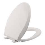 Garvee Durable Elongated Toilet Seat with Slow Soft Close - Easy to Install and Clean, Never Loosens - White, Fits Most Elongated Toilets Biscuit - Biscuit