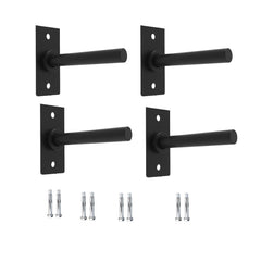 Garvee 4 PCS Wall Mounted Weight Plate Holder, Heavy-Duty Alloy Steel, 1" Plates, Rubber Pad, Gym Storage, Black - 4 Pcs