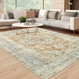 Garvee Washable Rug Vintage Rug 2x3 Entrance Mat Oriental Kitchen Rug Tribal Accent Rug for Living Room Bedroom Nursery Distressed Indoor Rug Low Pile Non Slip Orange - Orange
