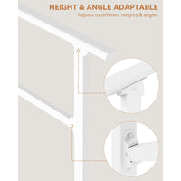 Garvee Hand Rails for Outdoor Steps, Metal Stair Railing Handrail, 2 Steps, White, Adjustable Height & Angle, Weather-Resistant, Safe Grip