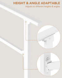 Garvee Handrails for Outdoor Steps, 4-5 Step Handrail, Metal Porch Railing, Black Wrought Iron, 56"x36"