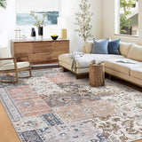 Garvee 8x10 Living Room Rug Machine Washable Area Rug Throw Oriental Indoor Carpet Boho Retro Area Rug Vintage Rug for Bedroom Kitchen Nursery Home Office, 8' x 10' Orange - Orange