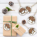 Garvee Christmas Wooden Ornaments Farmhouse Rustic Decoration Xmas Ornaments for Indoor Outdoor Party Decorations Wood as Shown - As Shown