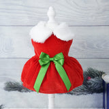 Garvee Pet Christmas Fancy Princess Dress Cosplay Outfit Comfortable Soft Dress Up Skirt Pet Supplies Christmas Bow M