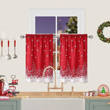 Garvee Christmas Velvet Valance Curtain Christmas Decoration Cafe Curtain Curtains Window Treatment Rod Pocket for Home Decor 1 Panel for Bathroom - Red
