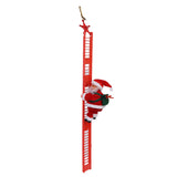 Garvee Climbing Ladder Santa Ornament with Music Battery Powered Climbing Up Down Moving Figure Christmas Decoration for Party Home Wall Tree red Single Ladder - Red Single Ladder