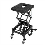 Garvee Hydraulic Motorcycle ATV Lift Jack 350LBS Foot-Pump Scissor Lift Table for Dirt Bikes Adjustable 13.78-34.25 Inches Black