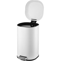 Garvee 8 Gallon Step Trash Can, Square Fingerprint-Proof Foot Pedal Garbage Can with Soft-Close Lid for Kitchen Bathroom Bedroom Living Room Home Office Dorm, Without Inner Bucket, 30-Liter, White