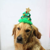 Garvee Pet Christmas Headwear Adjustable Dogs Cats Christmas Tree Headband Hat Pet Supplies for Party Decoration Green L