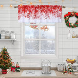 Garvee Christmas Cafe Curtains, Snowflake Pattern Bathroom Window Curtains Xmas Home Decorations Half Window Tier Curtains Kitchen Curtain, 26" W x 24" L, Set of 2 - Snowflake
