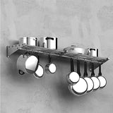 Garvee Metal Kitchen Rack for Storage and Organization, [NSF Certified] 12" x 60" Stainless Steel Wall Mount Shelf with 10 S Hooks for Hanging Pots, Pans, Cookware in Home and Restaurant - Silver