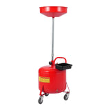 Garvee 8 Gal Portable Waste Oil Drain Change Tank, 15 in Funnel, Adjustable Height 28"-62", 360° Wheels with a Pair of Gloves, Built-in Toolbox for Auto Repair, Red - Red