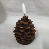 Garvee Pinecone - Luz de vela sin llama, luces LED parpadeantes, cono de pino de cera real para Halloween, Navidad, centro de mesa de mesa (batería incluida)