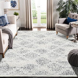 Garvee 9x12ft Area Rug for Living Room/Bedroom, Low-Pile, Non-Slip, Washable, Polypropylene, Vintage Ethnic Style, Gray, Kids & Pets Safe - Gray