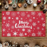 Garvee Christmas Doormat Merry Christmas Door Mat Red Snowflakes Non-Slip Indoor Outdoor Front Door Doormat Living Room Bedroom Entrance Rug Kitchen Floor Mat Home Festive Decoration 17" x 29" - Red