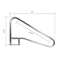 55x32 Inch Pool Handrail 250LBS Load for Inground Pool