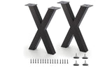Garvee Square Tube Table Legs - 28 Inch Replacement Legs for Coffee Table, Sturdy and Durable, Perfect for Dining Tables, Set of 2 - X-Shaped Style 1 28 inches