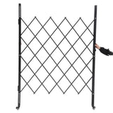 Garvee Single Folding Security Gate, Steel Accordion, 85" H x 85" W, 360° Rolling Casters, Padlock, Home & Industrial Use - black