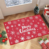 Garvee Christmas Doormat Merry Christmas Door Mat Red Snowflakes Non-Slip Indoor Outdoor Front Door Doormat Living Room Bedroom Entrance Rug Kitchen Floor Mat Home Festive Decoration 20" x 32" - Red