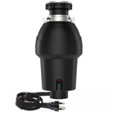 Garvee Garbage Disposal 3/4 HP Stainless Steel Food Waste Disposer with Air Switch for Kitchen Sink, Compact Black Grinder - 3/4 Hp Matte Black