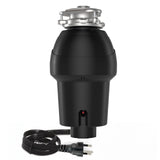 Garvee Garbage Disposal 1 HP Stainless Steel Continuous Feed Food Waste Disposer with Air Switch for Kitchen Sink, Black, Compact Size - 1 Hp Matte Black