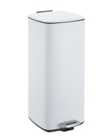 Garvee 8 Gallon Kitchen Trash Can Stainless Steel Square Step-On Bin for Home Office Bathroom 30L White - White