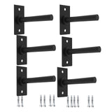 Garvee 6 PCS Wall Mounted Weight Plate Holder, Heavy-Duty Alloy Steel, Protective Rubber Pads, 1" Plates, Black, Space-Saving Gym Storage - 6 Pcs