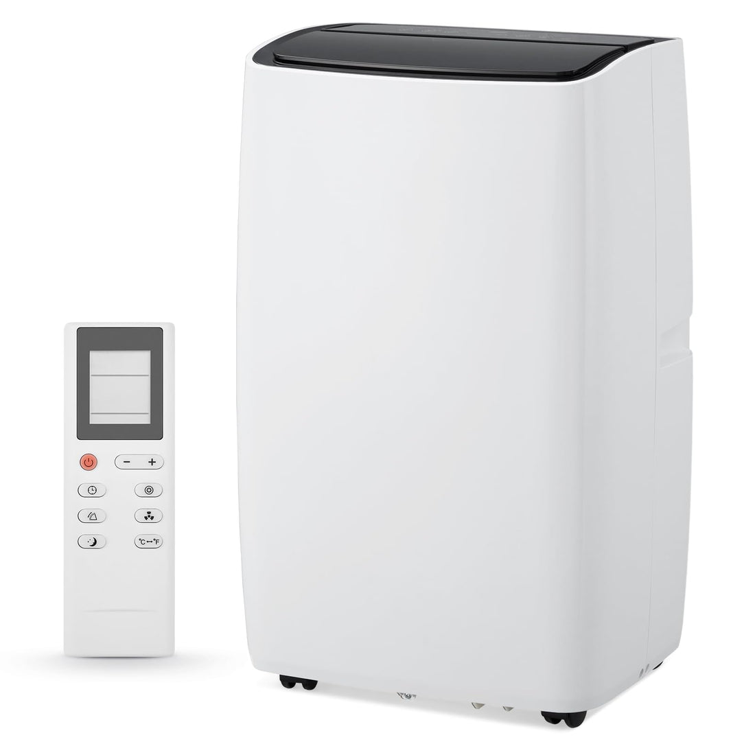 12000 BTU portable AC with remote and washable filter, ideal for 450-550 sq.ft rooms, white