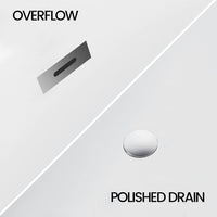 Garvee SZ1 59" Freestanding Bathtub in Streamline Design with Chrome Overflow and Drain, cUPC Certified, White