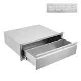 Garvee 30" W x 23" H x 10" D Outdoor Kitchen Drawers, Flush Mount Triple Access BBQ Drawers,BBQ Island Drawers for Outdoor Kitchens or BBQ Island Patio Grill Station