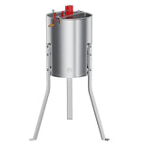 Garvee Manual 4/8 Frame Honey Extractor – Food-Grade Stainless Steel with Adjustable Stand & Transparent Lid for Small-Scale Beekeeping & Harvesting - Silver