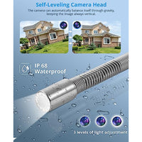 Garvee Sewer Inspection Camera with 512Hz Locator, 165ft Self-Leveling Snake Camera, 9" Touch HD Screen, DVR, Adjustable LEDs, 16GB SD Card, IP68 Waterproof for Sewer and Drainage Pipes - 165ft