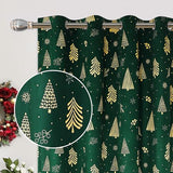 Garvee Christmas Curtains for Living Room, Velvet Curtains 84 Inches Long, Holiday Decoration Bedroom Window Curtains, Thermal Insulated Room Darkening Curtain（Green, 52 x 84 Inches, 2 Panels） - Green