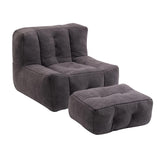 Garvee Fluffy Bean Bag Chair Comfortable Super Soft Lazy Sofa Chair with Memory Foam Ottoman for Living Room Bedroom